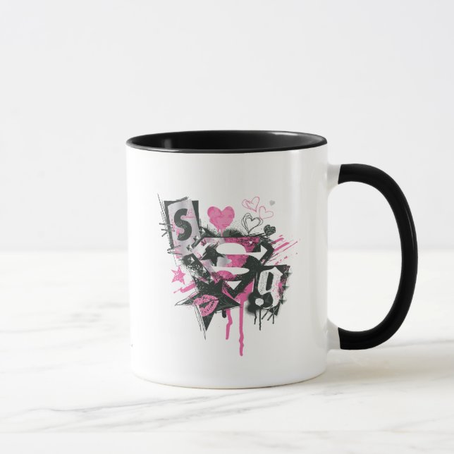 Caneca Derramares de Supergirl e Colagem de Scribbles (Direita)