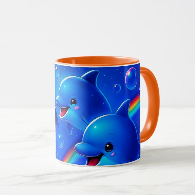 Caneca Des dauphins joyeux (Frente Esquerda)