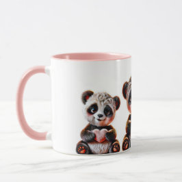Caneca Des pandas au grand coeur.