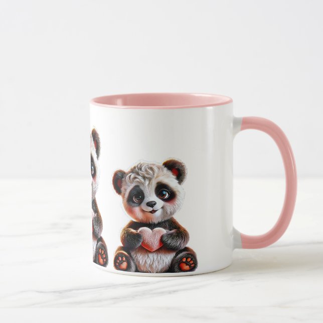 Caneca Des pandas au grand coeur. (Direita)