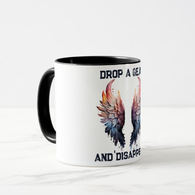 Caneca Desça uma marcha e desapareça, Motocicleta (Frente Esquerda)