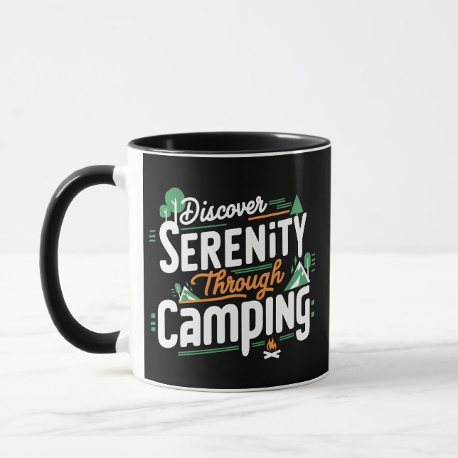 Caneca Descubra a serenidade através do acampamento (Esquerda)
