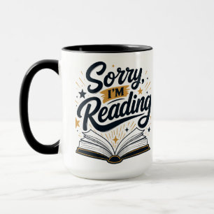 Caneca Desculpe, Estou Lendo Tipografia de Amante de Livr
