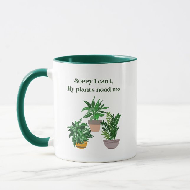 Caneca Desculpe, mas minhas plantas não precisam de mim (Esquerda)