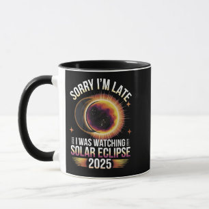 Caneca Desculpe o atraso, estava assistindo eclipse solar