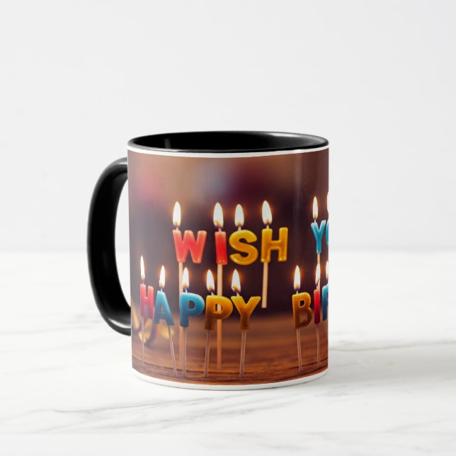 CANECA DESEJA QUE VOCÊ FELIZ ANIVERSÁRIO (Frente Esquerda)
