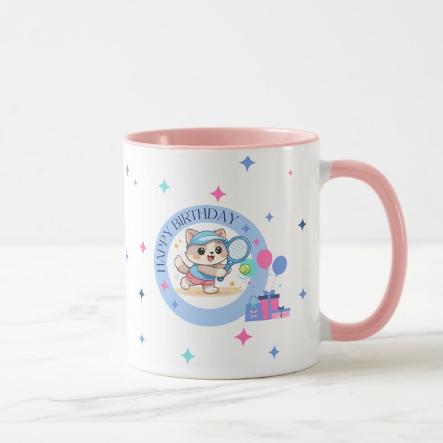 Caneca Desejando Feliz Aniversário  (Direita)