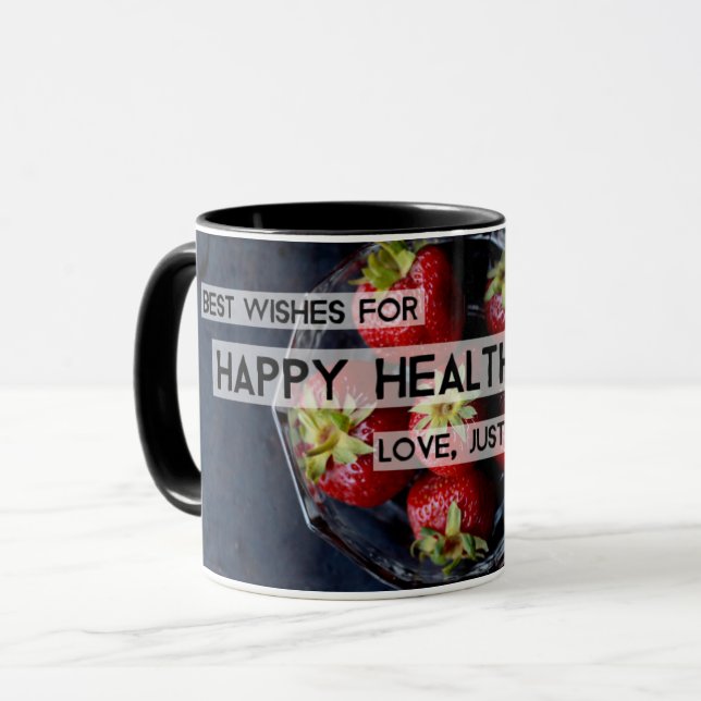 Caneca Desejos de Feliz Saúde (Frente Esquerda)