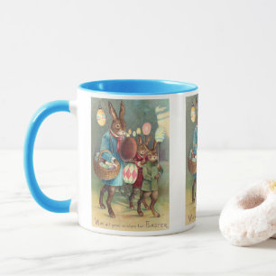 Caneca Desejos de Páscoa Vitorianos Antigos com Coelhinho