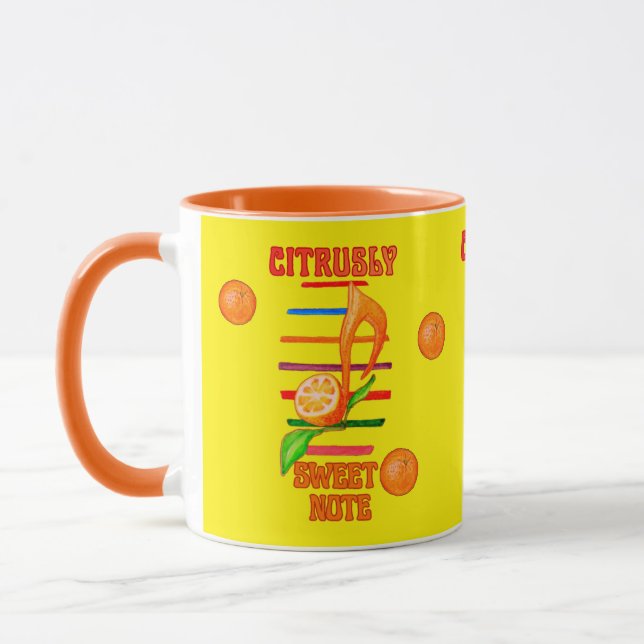 CANECA DESENHADA COM NOTA MUSICAL DE CITROS (Esquerda)