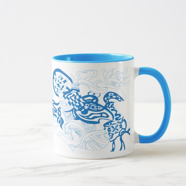 Caneca Desenho abstrato "Azul" (Direita)