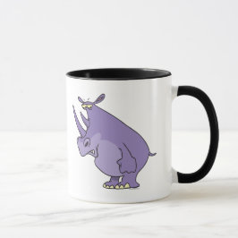 Caneca desenho animado com rinoceronte roxo, de bobo giro
