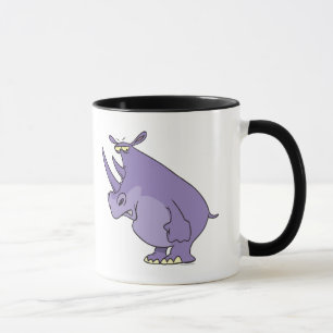 Caneca desenho animado com rinoceronte roxo, de bobo giro