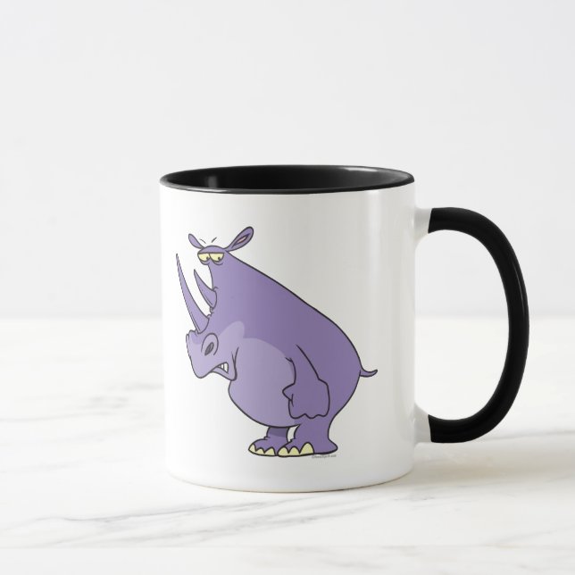 Caneca desenho animado com rinoceronte roxo, de bobo giro (Direita)