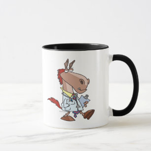 Caneca desenho animado do médico equino