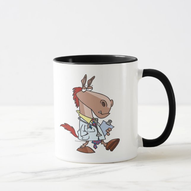 Caneca desenho animado do médico equino (Direita)