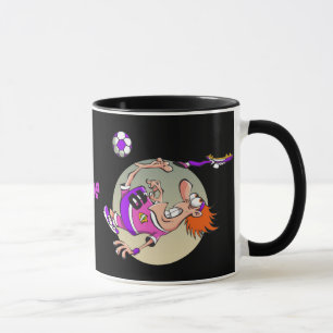Caneca desenho animado personalizado do futebol engraçado
