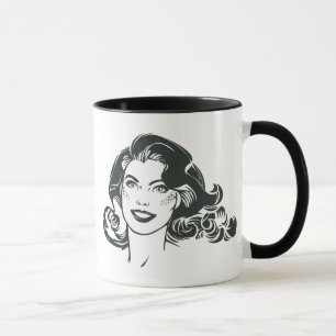 Caneca Desenho branco e preto da supermenina 2