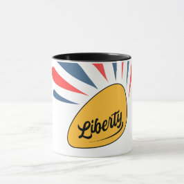 Caneca Desenho da Liberdade com Raios Radiantes para 4 de