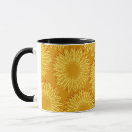 Caneca Desenho Da Mão Luminosa Rústica Floral