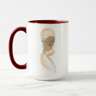 Caneca Desenho da Moda Flapper - Mulher com Scarf