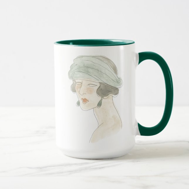 Caneca Desenho da Moda Flapper - Retrato (Direita)