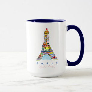 Caneca Desenho da ponta de feltro de Paris