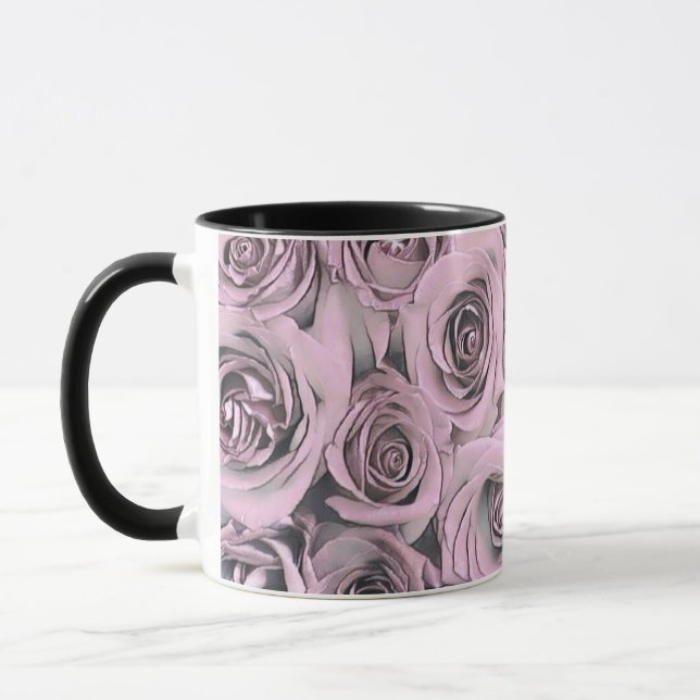 Caneca Desenho das rosas cor-de-rosa (Esquerda)