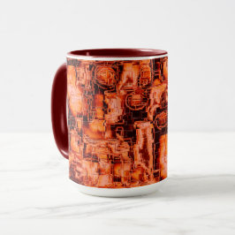 Caneca Desenho de abstrato em mosaico esculpido em tons d