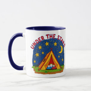 Caneca Desenho de Acampamento Infantil Sob as Estrelas