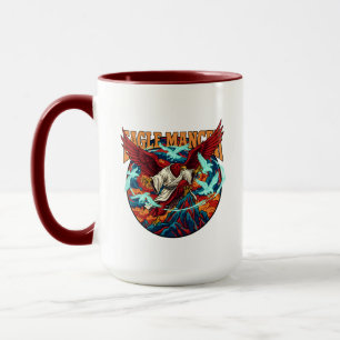 Caneca Desenho de Águia Mancer Feitiçaria Fantasia Arte M