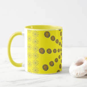 Caneca Desenho de Arte de Impressão de Girassol Africano