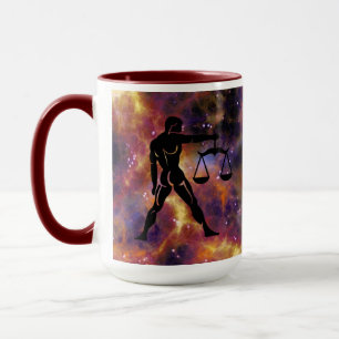 Caneca Desenho de Balança da Galáxia do Zodíaco de Libra 