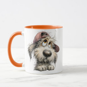 Caneca Desenho de cachorro excêntrico fofo