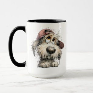 Caneca Desenho de cachorro excêntrico fofo