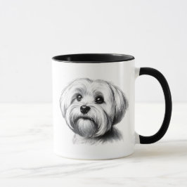 Caneca Desenho de Cão Maltês