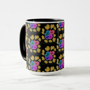 Caneca Desenho de Corações Coloridos