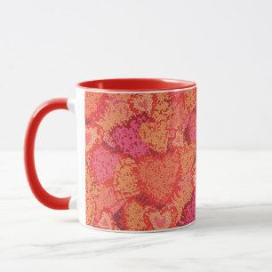 Caneca Desenho de corações mosaico fofos