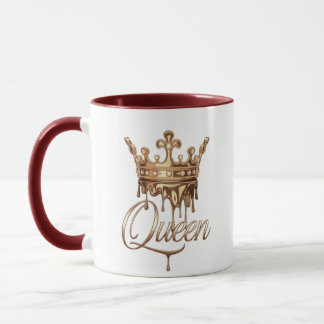 Caneca Desenho de Coroa de Rainha Elegante Princesa Real