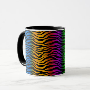 Caneca Desenho de Estampa de Animal Leopardo Colorido