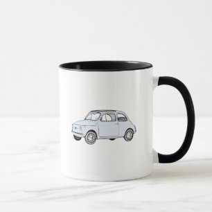 Caneca Desenho de Estilo de Lápis Topolino Azul Fiat 500