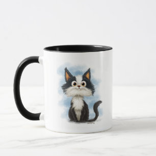 Caneca Desenho de gato de smoking fofo