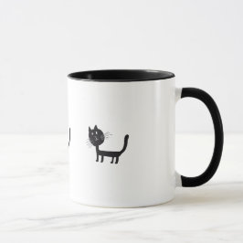 Caneca Desenho de gato preto bonito