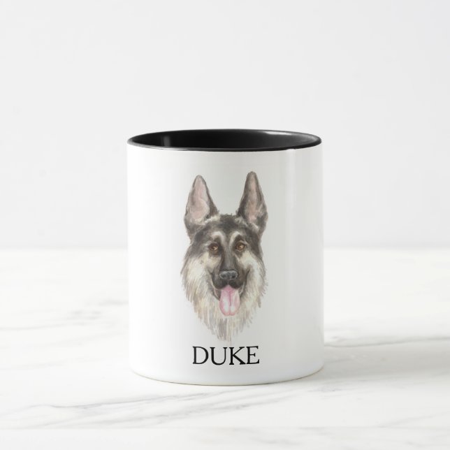 Caneca Desenho de german shepherd personalizado (Centro)