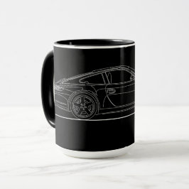 Caneca Desenho de Linha 997 do Carro Esportivo Alemão