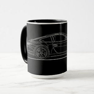 Caneca Desenho de Linha 997 do Carro Esportivo Alemão