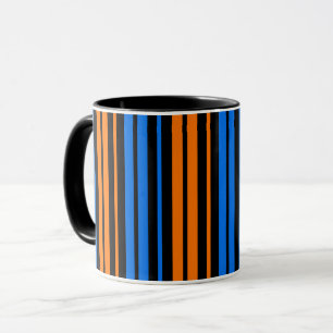Caneca Desenho de Listras Verticais Laranja Azul