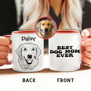 Caneca Desenho de Mão do Cachorro do Retriever de ouro Pe