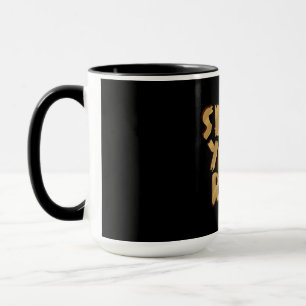 Caneca Desenho de Meme de Papel Higiênico Dourado Slow Yo