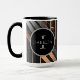 Caneca Desenho de Nome em Círculo com Monograma Art Deco